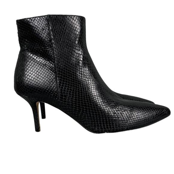 L'AGENCE Aimee Pointed Toe Leather Boots Black Kitten Heel Size 39.5 NWOB - Picture 1 of 8
